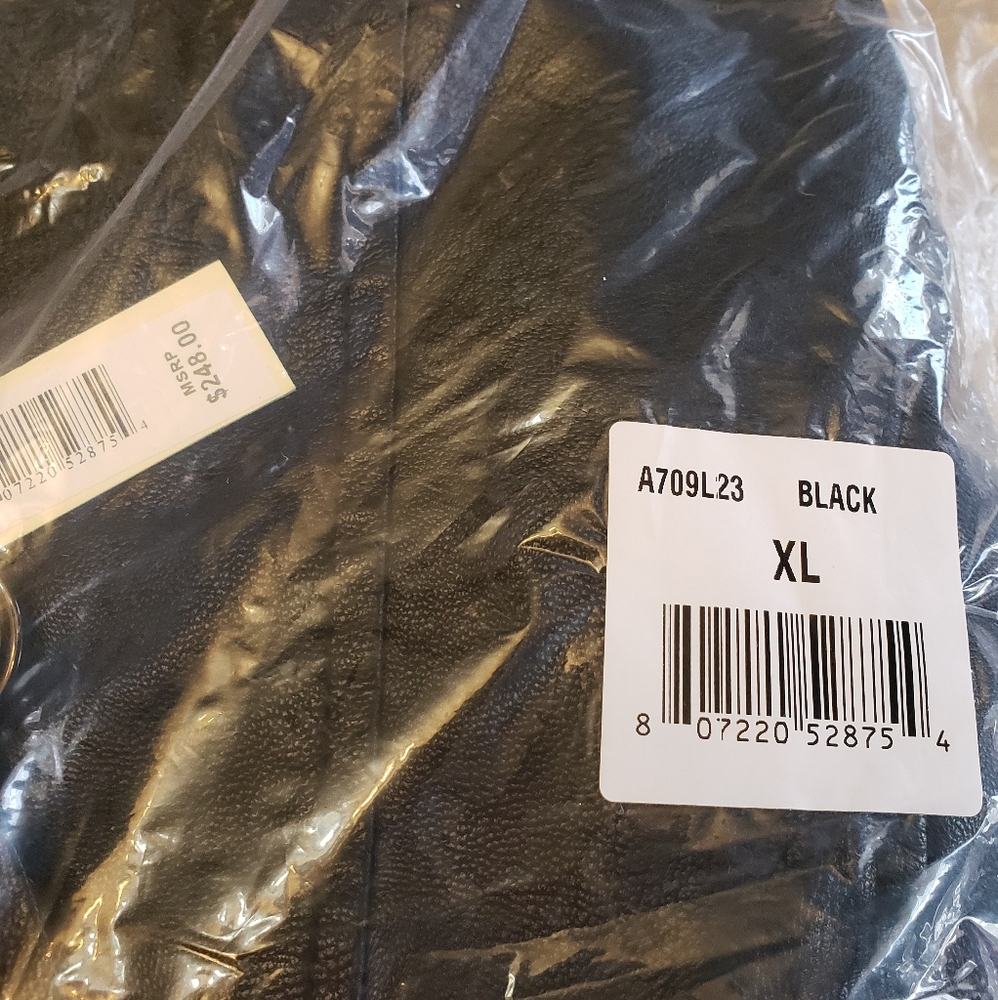 MAX STUDIO Faux Leather Black Long Double Breasted Belted Trench Coat XL - Picture 11 of 11